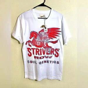 Strivers Row Size S Soul Genetics Embroidered Graphic Logo T Shirt White NEW